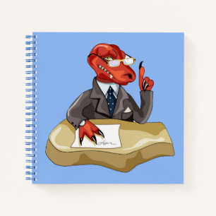 Tyrannosaurus Rex Boss Sitting At A Desk. 2 Notebook