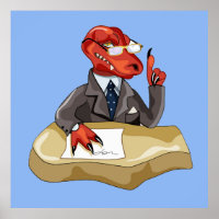 Tyrannosaurus Rex Boss Sitting At A Desk. 2