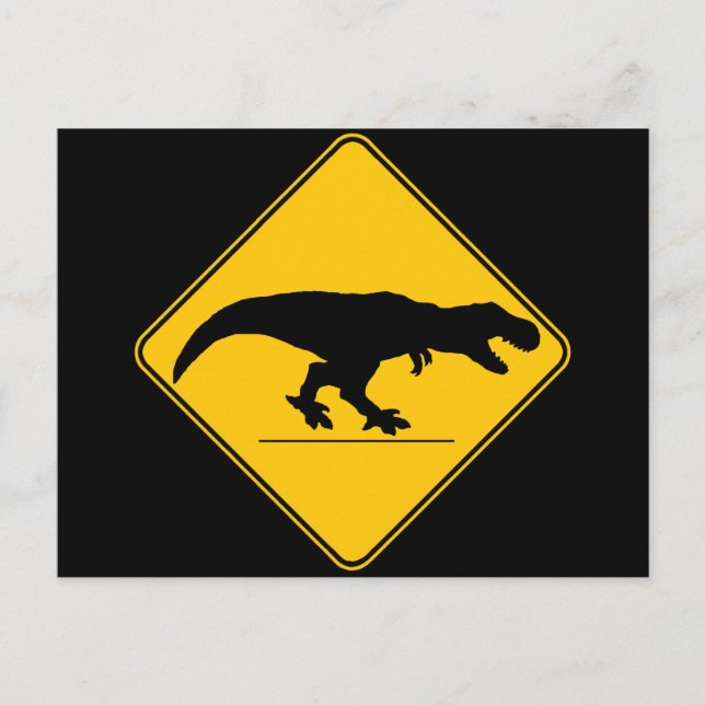 Tyrannosaurus rex crossing postcard (Front)
