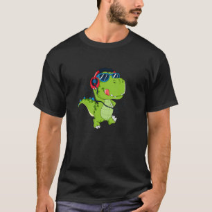 Tyrannosaurus Rex Dinosaur Headphones T-Shirt