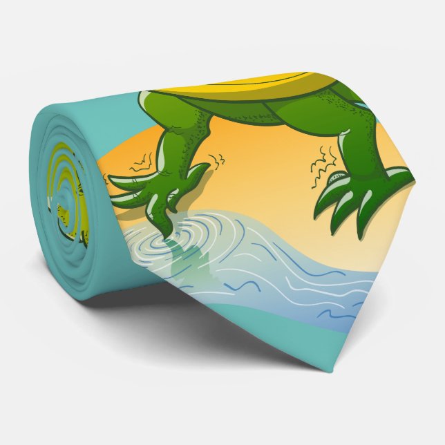 Tyrannosaurus Rex Dipping a Toe in Water Tie (Rolled)