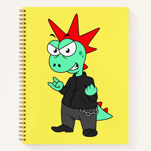 Tyrannosaurus Rex Dressed As A Punk. Notebook (Front)