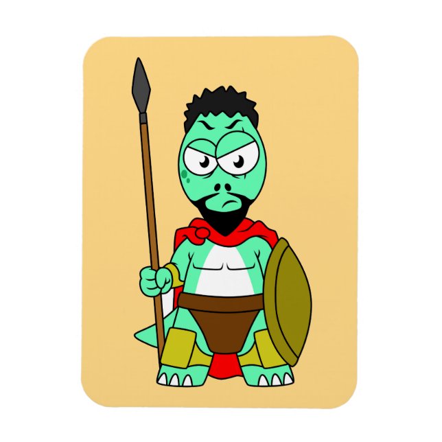 Tyrannosaurus Rex Dressed As Leonidas. Magnet (Vertical)