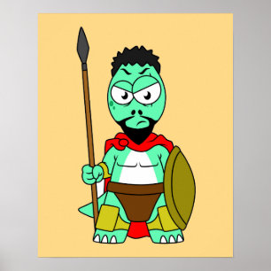 Tyrannosaurus Rex Dressed As Leonidas. Poster