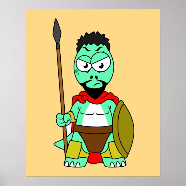 Tyrannosaurus Rex Dressed As Leonidas. Poster (Front)