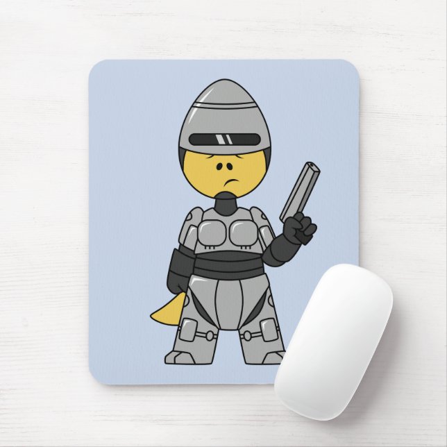 Tyrannosaurus Rex Dressed As Robocop. Mouse Pad (With Mouse)