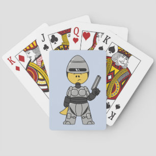 Tyrannosaurus Rex Dressed As Robocop. Playing Cards