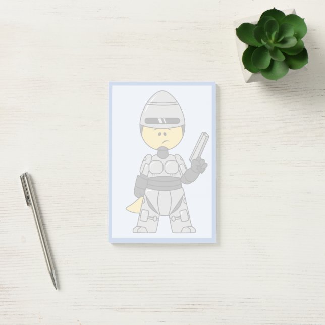 Tyrannosaurus Rex Dressed As Robocop. Post-it Notes (Office)