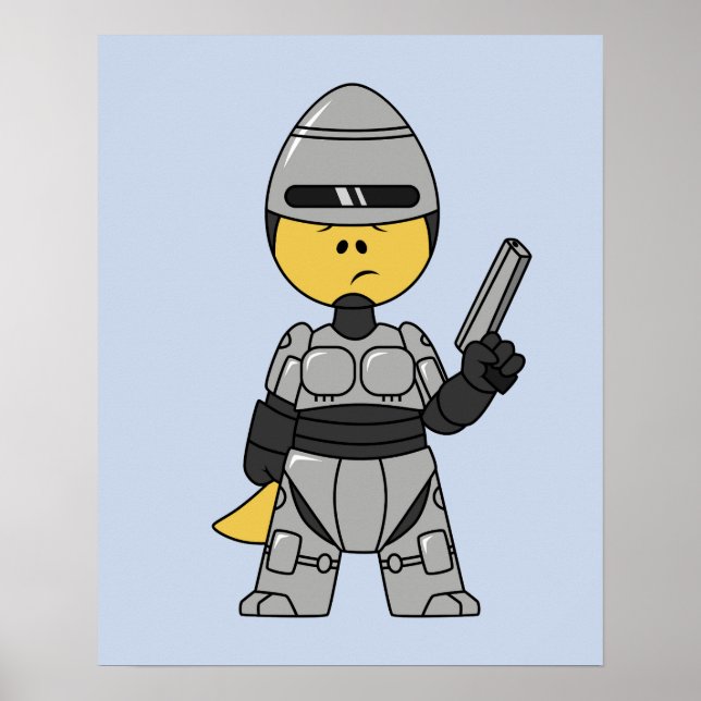 Tyrannosaurus Rex Dressed As Robocop. Poster (Front)