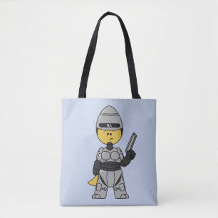 Tyrannosaurus Rex Dressed As Robocop. Tote Bag