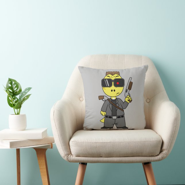 Tyrannosaurus Rex Dressed As The Terminator. Cushion (Chair)