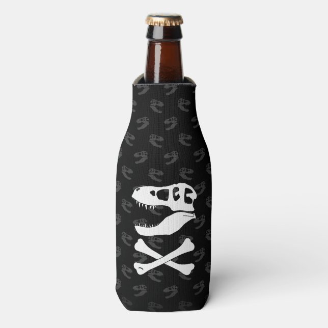 Tyrannosaurus Rex Jolly Roger Bottle Cooler (Bottle Front)
