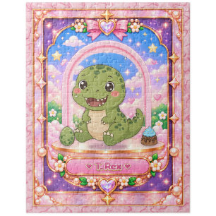 Tyrannosaurus Rex, Kawaii Art Jigsaw Puzzle