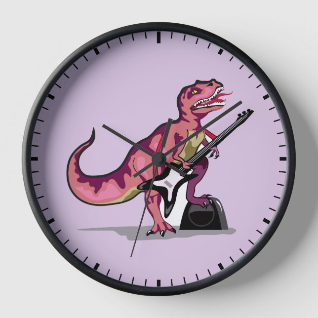 Tyrannosaurus Rex Playing The Guitar. Clock (Front)