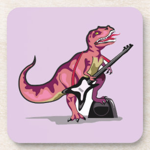 Tyrannosaurus Rex Playing The Guitar. Coaster