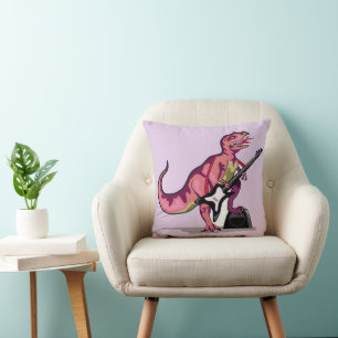 Tyrannosaurus Rex Playing The Guitar. Cushion