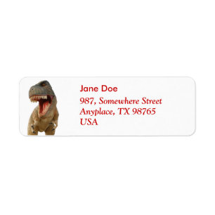 Tyrannosaurus Rex Return Address Label