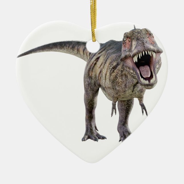 Tyrannosaurus Rex Roaring Towards the Front Ceramic Ornament (Front)