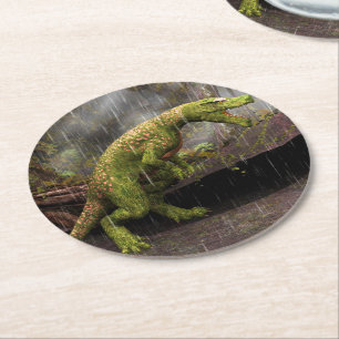 Tyrannosaurus Rex Round Paper Coaster