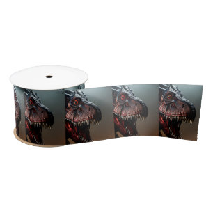 Tyrannosaurus Rex Scary Face, Satin Ribbon