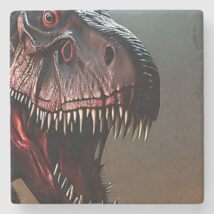 Tyrannosaurus Rex Scary Face, Stone Coaster