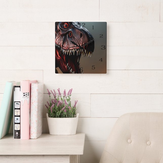 Tyrannosaurus Rex Scary Face, Wall Clock (Reading Room)