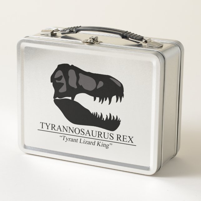 Tyrannosaurus Rex Skull Metal Lunch Box (Front)