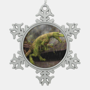 Tyrannosaurus Rex Snowflake Pewter Christmas Ornament