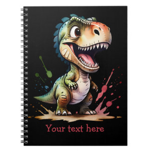 Tyrannosaurus Rex Watercolor Splash Personalised Notebook