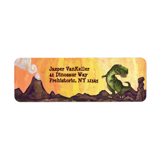 Tyrannosaurus Rex Writting Stuff Return Address Label