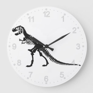 Tyrannosaurus Skeleton - Choose background color Large Clock