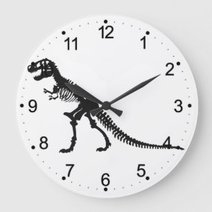 Tyrannosaurus Skeleton - Choose background colour Large Clock