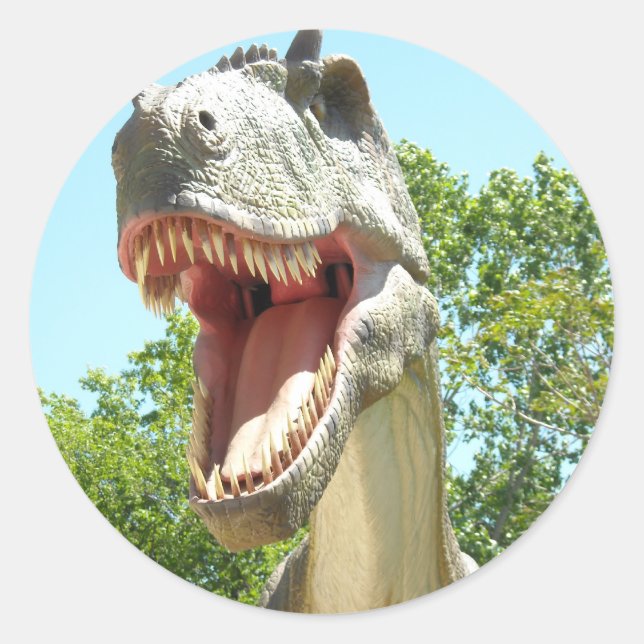 Tyrannosaurus T-Rex Dinosaur Classic Round Sticker (Front)