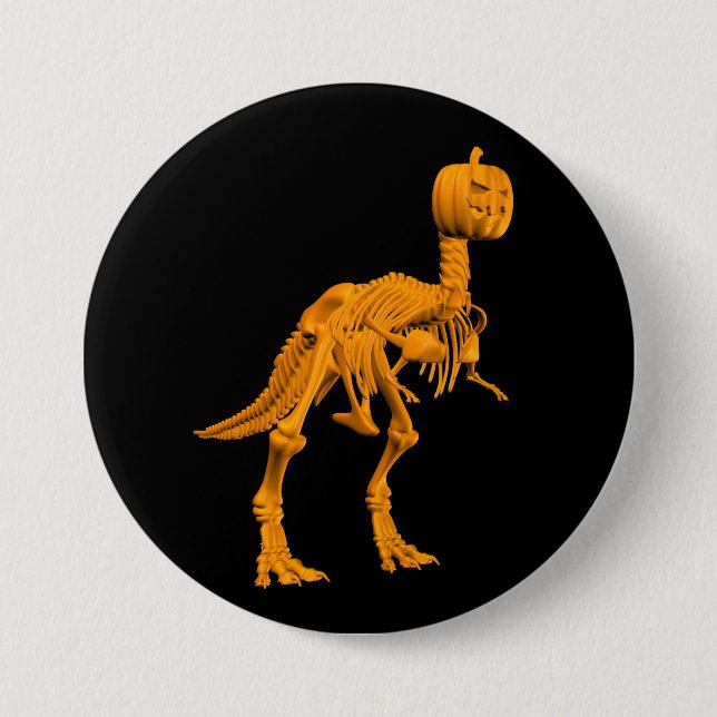 Tyrannosaurus tricktreatus 7.5 cm round badge (Front)
