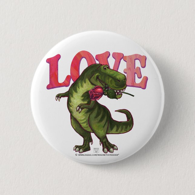 Tyrannosaurus Valentine's Day 6 Cm Round Badge (Front)