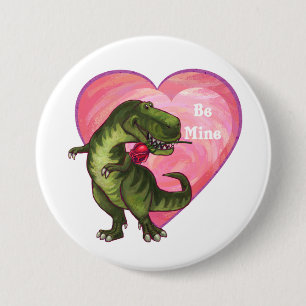 Tyrannosaurus Valentine's Day 7.5 Cm Round Badge