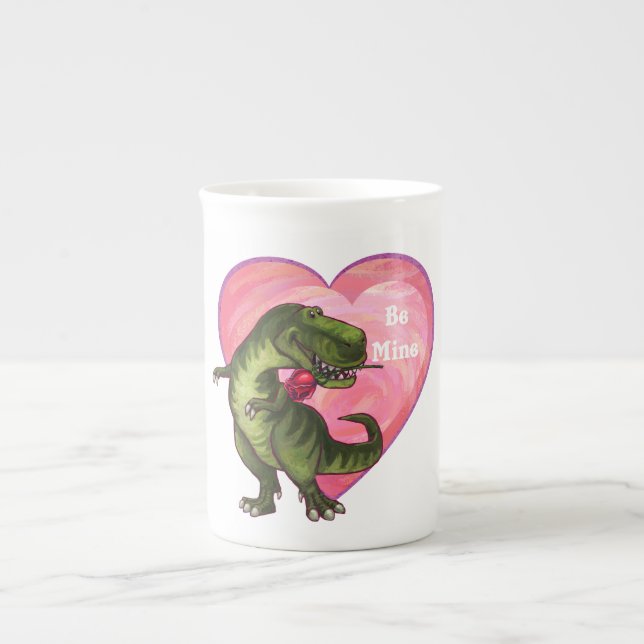 Tyrannosaurus Valentine's Day Bone China Mug (Front)