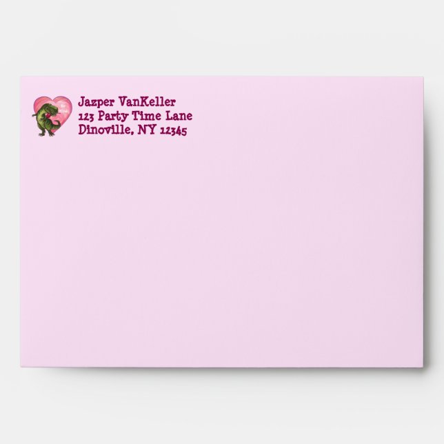 Tyrannosaurus Valentine's Day Envelope (Front)