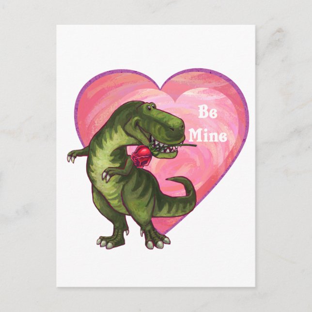 Tyrannosaurus Valentine's Day Holiday Postcard (Front)