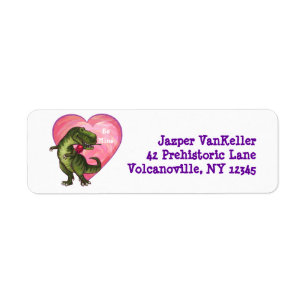 Tyrannosaurus Valentine's Day Return Address Label