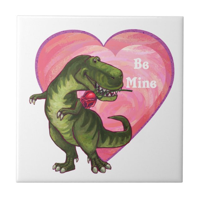 Tyrannosaurus Valentine's Day Tile (Front)