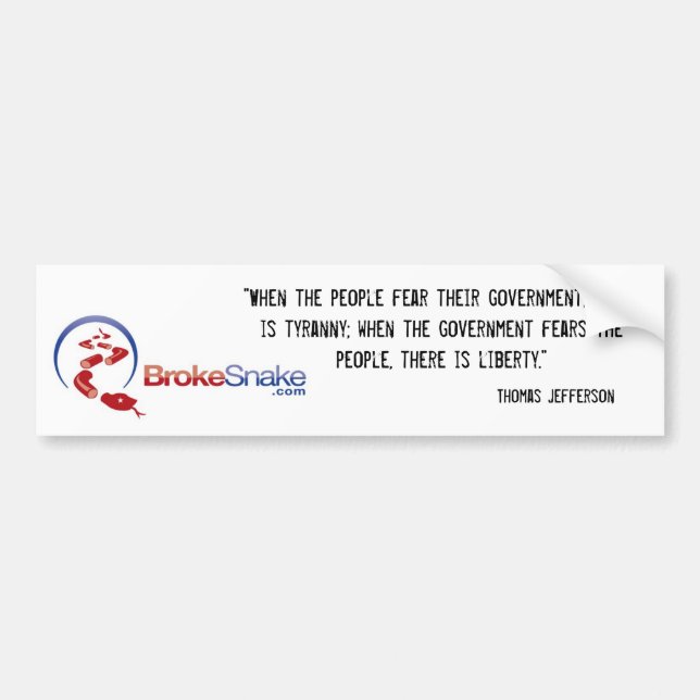 tyranny and liberty bumper sticker (Front)
