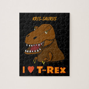 Tyranosaurus Rex Dinosaur Custom Name Jigsaw Jigsaw Puzzle