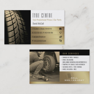 Tyre Store Services Car Parts Gold Business Card