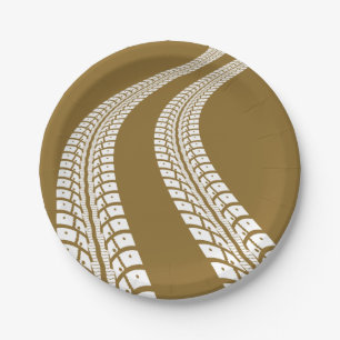 Tyre Tracks Paper Plate
