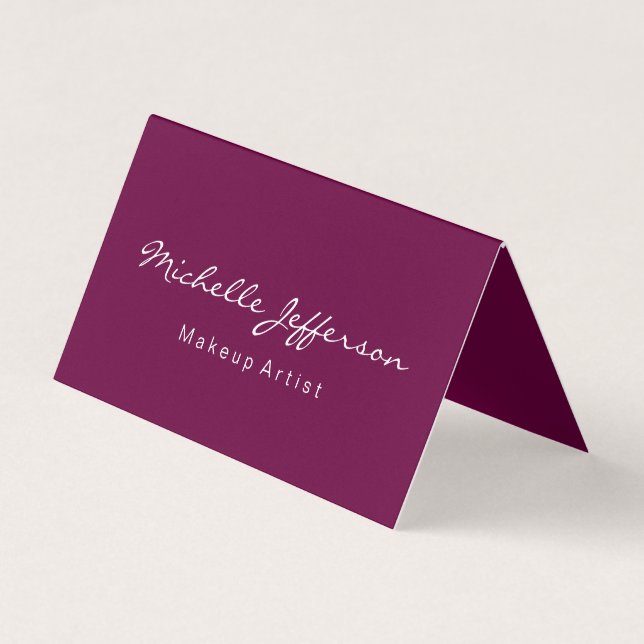 Tyrian Purple Makeup Artist Unique Business Card (Front)