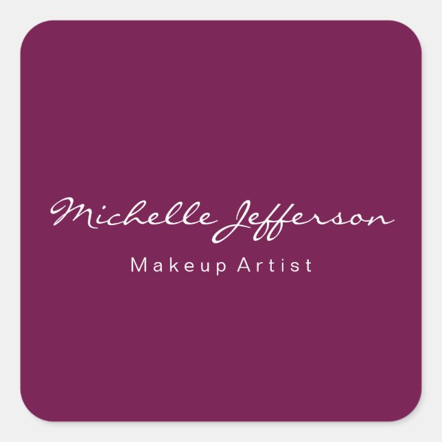 Tyrian Purple Makeup Artist Unique Square Sticker (Front)