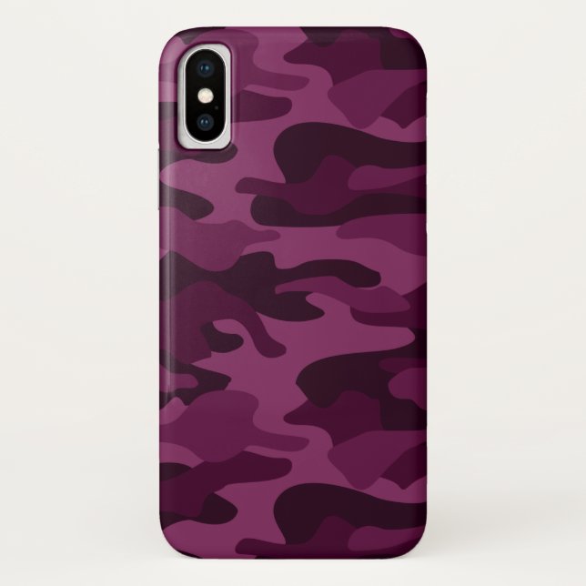 Tyrian Purple Monocolor Camo Case-Mate iPhone Case (Back)