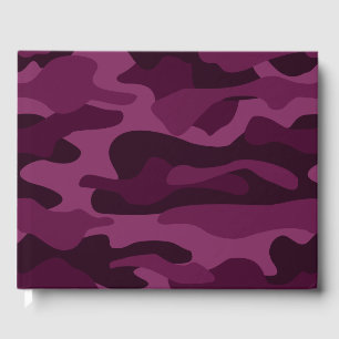Tyrian Purple Monocolor Camo Guest Book