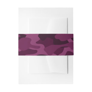 Tyrian Purple Monocolor Camo Invitation Belly Band